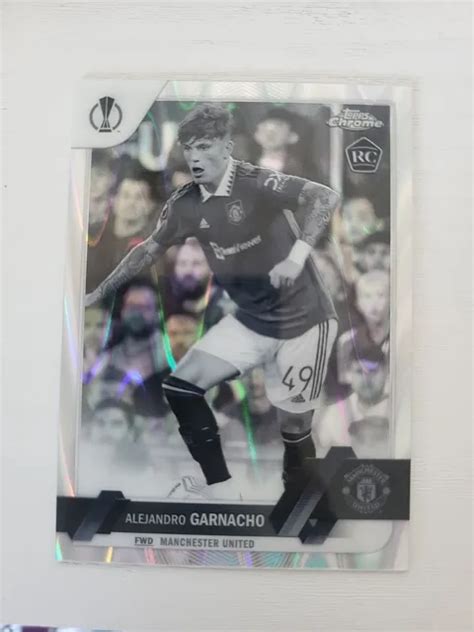 TOPPS CHROME 2022 23 UCC Alejandro Garnacho Black And White Ray Wave