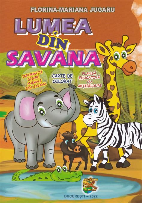 Lumea Din Savana Carte De Colorat Plansa Educativa Cu Abtibilduri