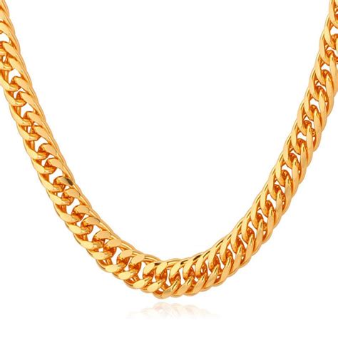 Wholesale Gold Chains Necklace Men 18k Stamp 18k Real Gold Plated 6mm