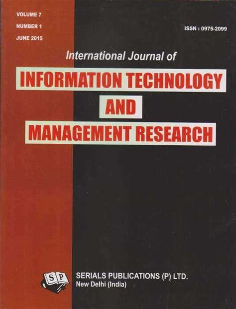 Buy International Journal Of Information Technology And Management Research Subscription