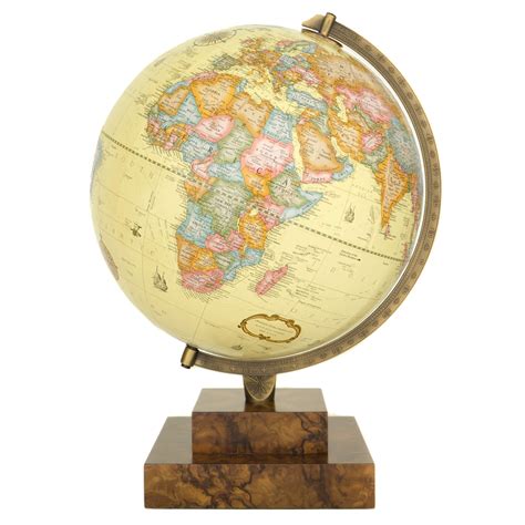 Lavenham Burr Wood Globe Luxury World Globe With Natural Marbled