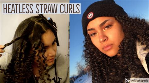 Heatless Straw Curls On Long Hair Youtube