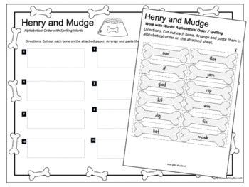 Henry And Mudge Cut And Paste Alphabetical Order Practice Journeys Grade