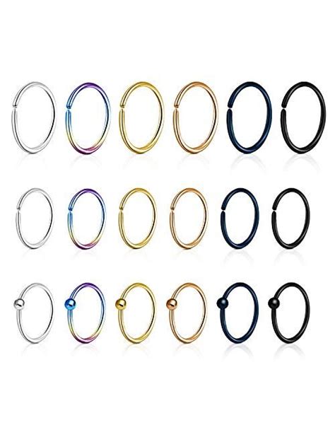 Buy Wssxc Fake Nose Rings Hoop Pcs Stainless Steel Faux Ear Nose