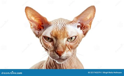 Portrait Of Sphynx Hairless Cat Looking In Camera Stock Illustration