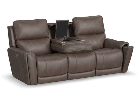 Flexsteel Carter Power Reclining Sofa With Power Headrest Lumbar And