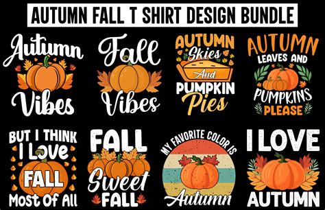 Autumn T Shirt Design Vector Bundle Fall T Shirt Autumn Pumpkin T