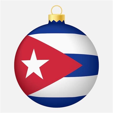 Premium Vector | Christmas tree ball with cuba flag icon for christmas ...