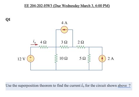 Solved Use The Superposition Theorem To Find The Current Io Chegg