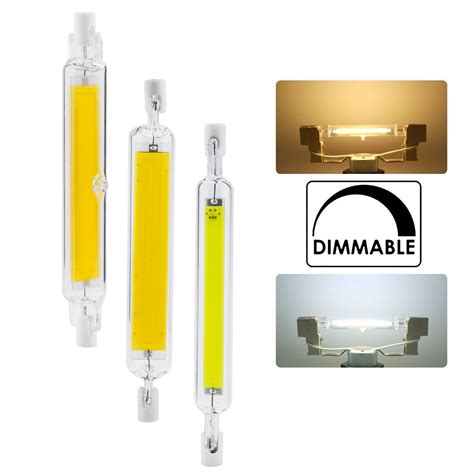 78mm 118mm Dimmable R7s Led Cob Bulb Ceramic Glass Tube Light 6w 12w J