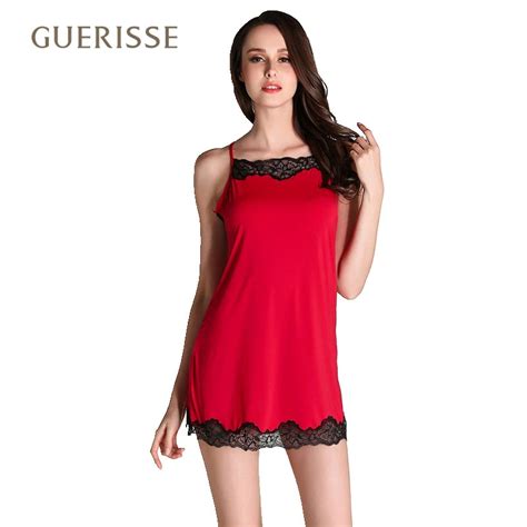 Silk Sexy Sleepdress Summer Lace Sleepwear Breathable Spaghetti Strap