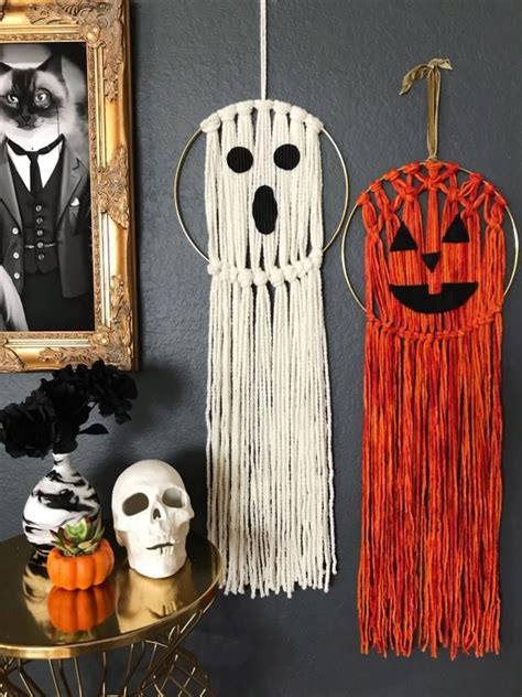 How To Make A Macrame Halloween Wall Hanging Halloween Örgü Makrame