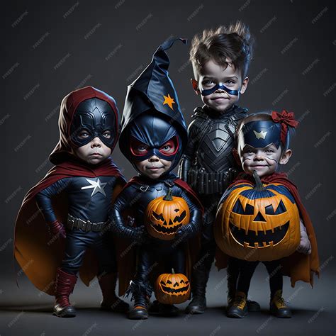 Premium AI Image | children dressed as superheroes