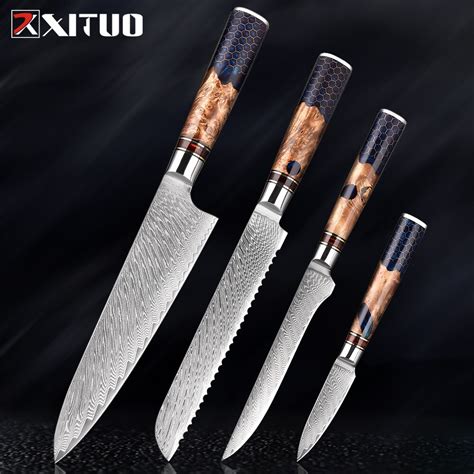 Xituo Layer Damascus Steel Kitchen Knives Set S Grandado