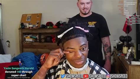 Ishowspeed Cries After Barber Ruins His Hairline Video Dailymotion