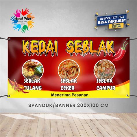 Jual Spanduk Banner Kedai Seblak Makanan Pedas Angkringan Warung Ukuran