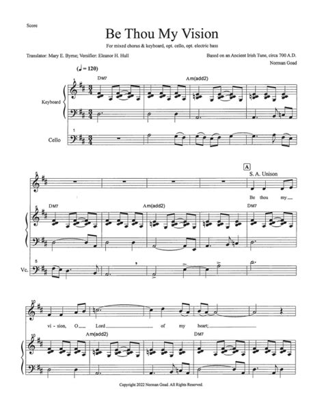 Be Thou My Vision Score Pts Arr Norman Goad Sheet Music