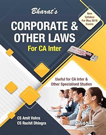 Bharat S Corporate Other Laws For CA Inter IPCC May 2018 Exam By CS