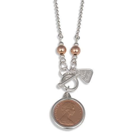 Two Tone One Cent Coin Necklace Von Treskow