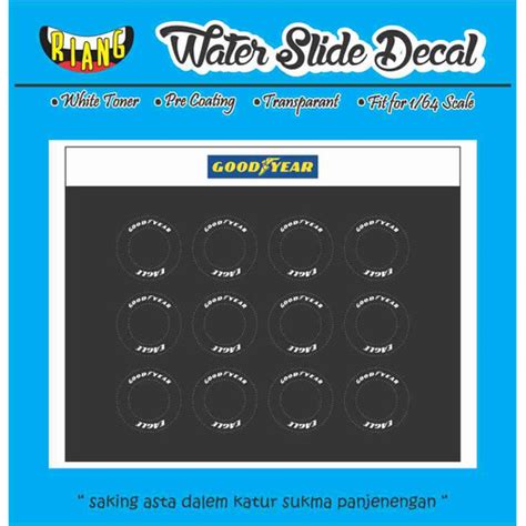 Jual Decal Waterslide Hot Wheels Ban Karet Goodyear Putih Kota Denpasar CCNK Garage Tokopedia