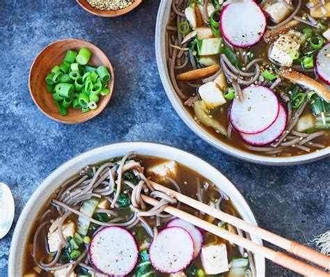 Miso Soup With Bok Choy Shiitake Mushrooms Buckwheat Soba Noodles Recipe Epecnosa