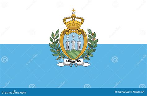 Narodowa Flaga San Marino Ikona Flagi San Marino Wektor Ilustracyjny