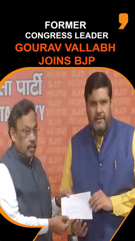 Former Congress Leader Gourav Vallabh Joins Bjp Shorts News News9live