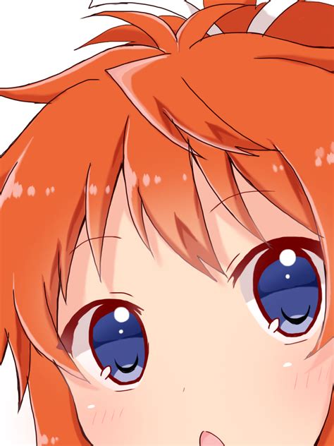 Safebooru 1girl Bangs Blue Eyes Blush Brown Hair Chestnut Mouth Close Up Eyebrows Visible