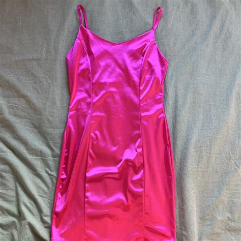 Hot Pink Slip Dress Womans Large Brand IRIS Depop