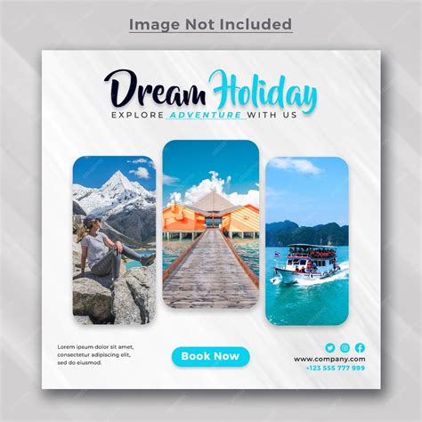 Premium PSD | Travel holiday vacation social media post web banner