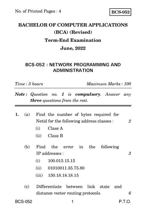 Bcs Important Question Bcs P T Bcs Bachelor Of Computer