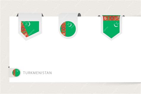 Premium Vector Label Flag Collection Of Turkmenistan In Different