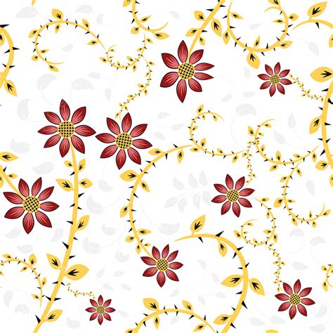 Floral Seamless Pattern Vector Hd Images Floral And Red Flowers