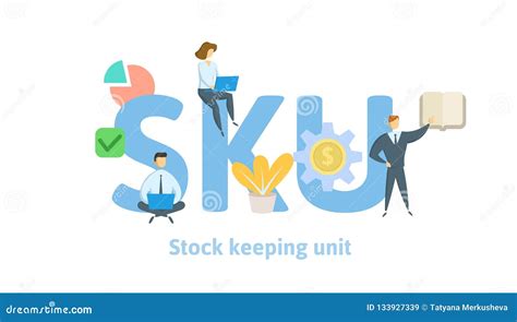 Sku Stock Keeping Unit Concept With Keywords Letters And Icons Flat