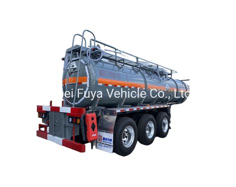 China 3 Axles Transport Hydrochloric Sulfuric Acid Chemical Liquid Tank