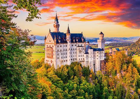 Puzzle Schloss Neuschwanstein Im Herbst Deutschland Teile