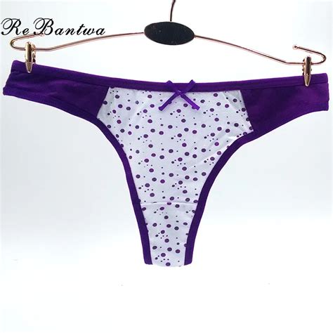 Rebantwa 5pcs Women Dot Sexy Bikini Panties Woman Underwear Cotton