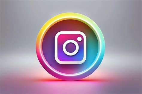 Premium Photo | Glowing Instagram logo on a realistic 3D circle