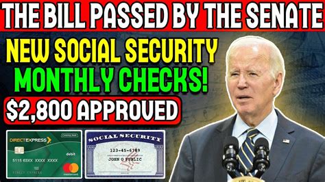 The Bill Passed By The Senate New 2 800 Monthly Social Security