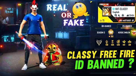 Is Classy Free Fire Id Banned Classy Free Fire Id Ban