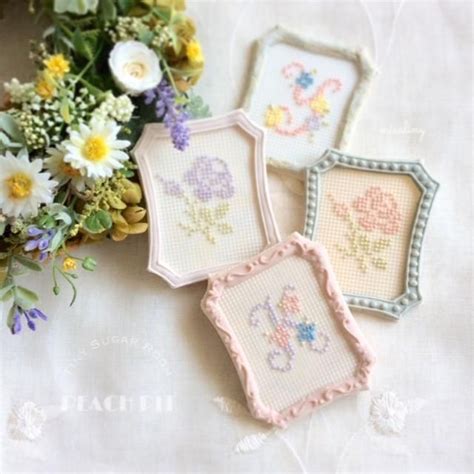 Cross Stitch Style Cookies Cookie Decorating Fancy Cookies Cookies