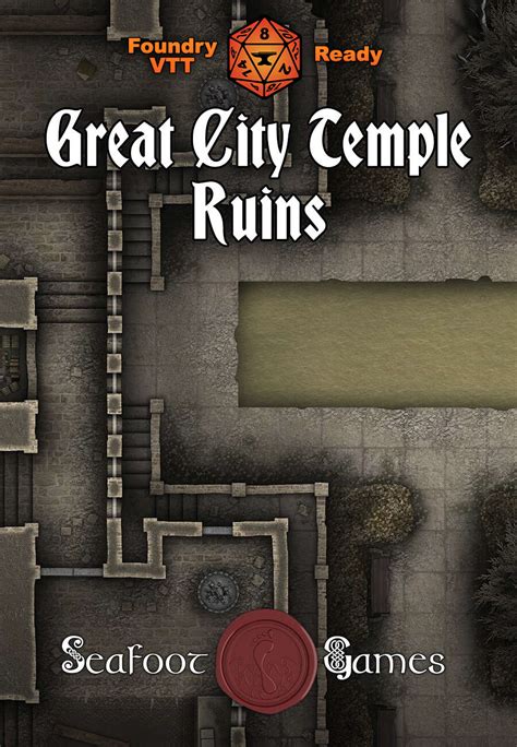 Great City Temple Ruins 40x30 Battlemap With Adventure FoundryVTT