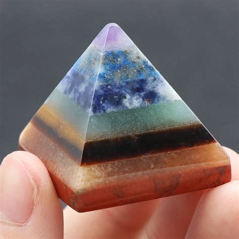 Pyramide Chakras 3x2 8cm Lama Bleu Boutique En Ligne Zen Et