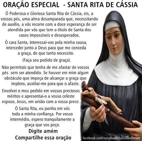 Pin Em Ora O Urgente Ora O Ora O De Santa Rita Ora O Poderosa