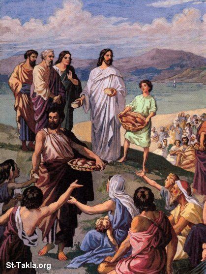 Image The Miracle of Jesus feeding the multitude صورة معجزة الخمس