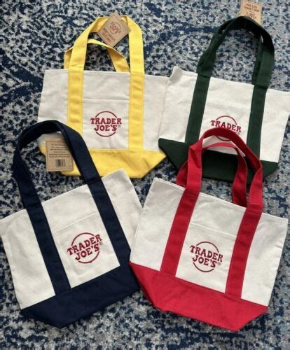 Trader Joes NEW Mini Canvas Reusable Tote Bags All 4 COLORS LIMITED