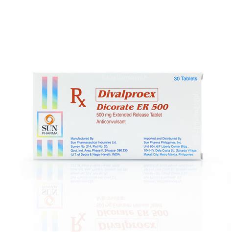 Dicorate Er 500 Divalproex 500mg Tablets