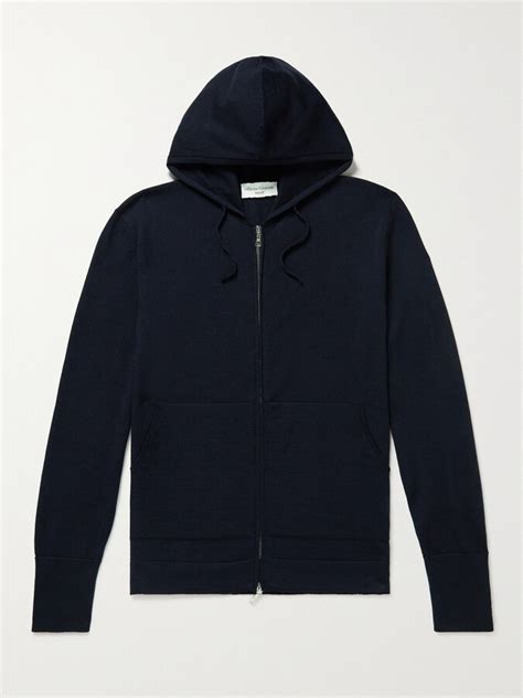 Officine Generale Merino Wool Zip Up Hoodie Shopstyle