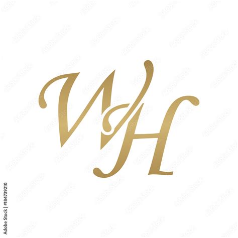 Initial Letter WH Overlapping Elegant Monogram Logo Luxury Golden