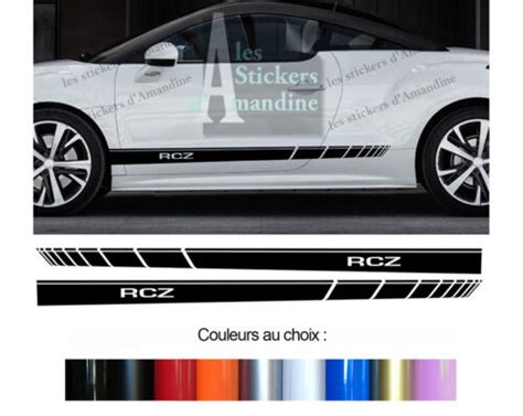 X Bandes Bas De Caisse Pour Peugeot Rcz Portiere Sticker Autocollant